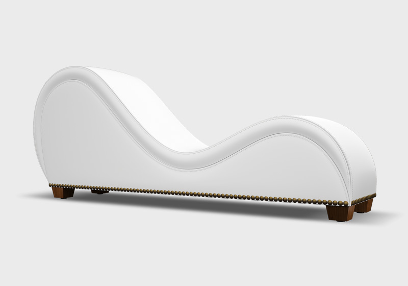 Tantra chair - White with brass nailheads